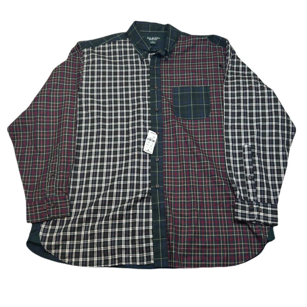 Brooks Brother Colorblock Plaid Shirt Mens XL‎ Long Sleeve Button Up ISSUE $125
